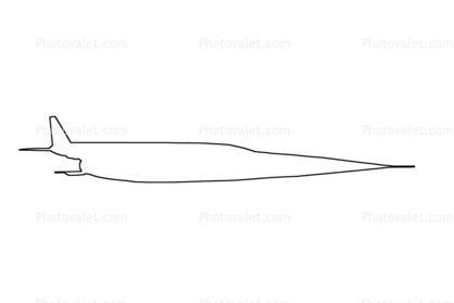 Twin-turbojet X-3, outline, line drawing, shape