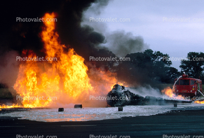 ARFF Fire Training, Helicopter, Sikorsky, flames, foam