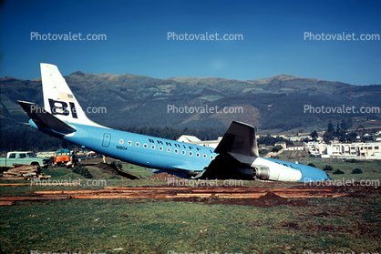 Braniff International, N1804, Douglas DC-8-62, Runway Overrun Accident, Quito, April 23 1968