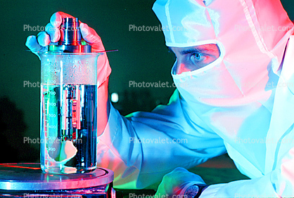 Flask, liquid, hand, gloves, Lab Technician, face, headgear