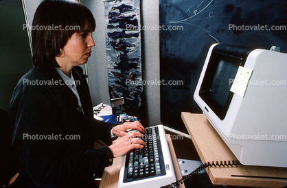 Hands on Keyboard, Woman at Computer, April 1982