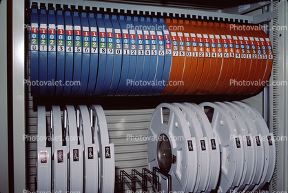 Computer Tape storage racks, Wright Line Computer Tapes, April 1982
