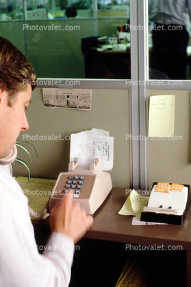 Man Talking on the Phone, Cubicle, 18 October 1982, 1980s