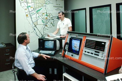 Computer Traffic Control Console, VMS 220 Multinonicx Traffic Computer, Map