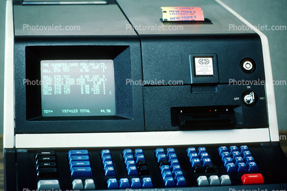 Keyboard, Monitor, Control Data Lottery ticket computer, old CRT