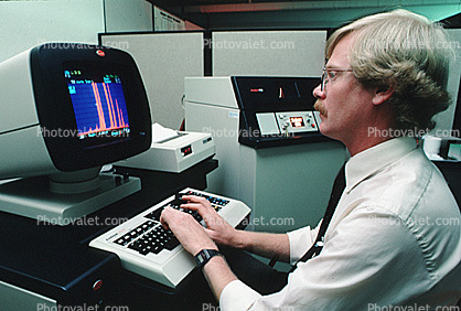 Man at Computer, Hand on Keyboard