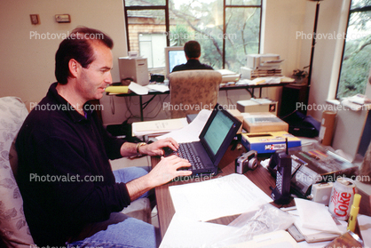 Man at laptop Computer, 2002, male, keyboard, 1990's