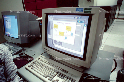 Man at Desktop Computer, 2003, male, keyboard, 1990's