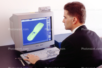 Office, Man with Desktop Computer, monitor