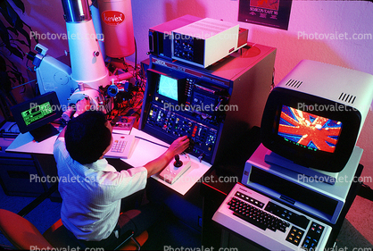 Electron Microscope, Computer Work Station, Monitor
