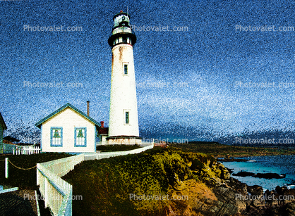 Pigeon Point Lighthouse, California, Pacific Ocean, West Coast, Paintography