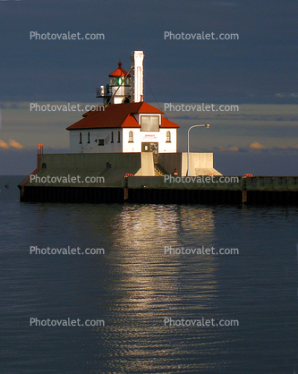Duluth Harbor South Breakwater Outer Lighthouse, Minnesota, Lake Superior, Great Lakes