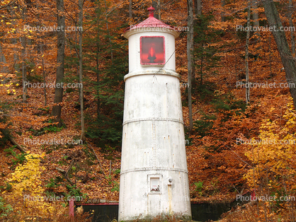Munising Rear Range Lighthouse, Michigan, Lake Superior, Great Lakes, autumn