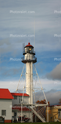 Whitefish Point Lighthouse, Michigan, Lake Superior, Great Lakes, Panorama