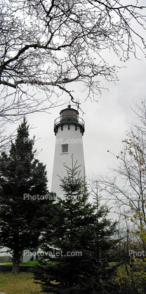 Point Iroquois Lighthouse, Michigan, Lake Superior, Great Lakes, Panorama