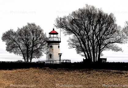 Cheboygan Crib Lighthouse, Cheboygan, Lake Huron, Great Lakes, Paintography