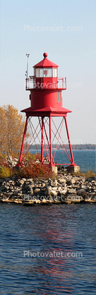 Alpena Harbor Lighthouse, Michigan, Lake Huron, Great Lakes, Panorama