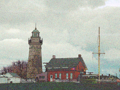 Fairport Harbor Lighthouse, Ohio, Lake Erie, Great Lakes, Paintography