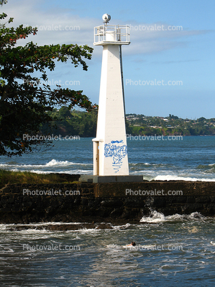 Coconut Point Lighthouse, Minor light of Hawaii, Hilo, Hawaii, Pacific Ocean 