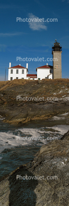 Beavertail Lighthouse Museum, Rhode Island, Atlantic Ocean, East Coast, Eastern Seaboard, Panorama