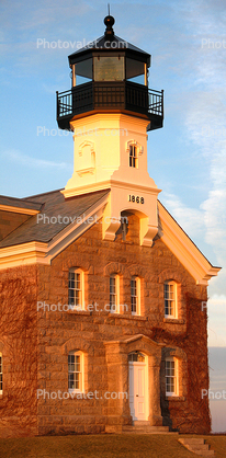 Morgan Point Lighthouse, Mystic Harbor, Connecticut, Atlantic Ocean, East Coast, Eastern Seaboard, Panorama, Harbor