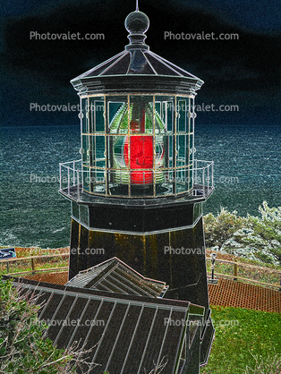 Cape Meares Lighthouse, Oregon, Pacific Ocean, West Coast, Paintography