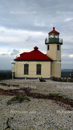 Alki Point Lighthouse, Seattle, Puget Sound, Washington State, West Coast