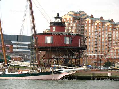 Seven Foot Knoll Lighthouse, Baltimore, Maryland, East Coast, Atlantic Ocean, Eastern Seaboard, Harbor