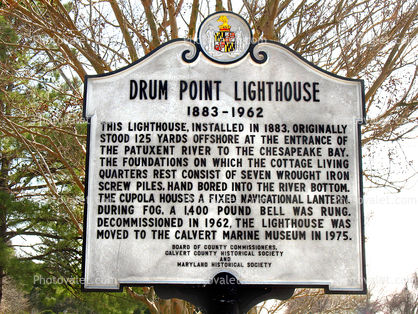 Drum Point Lighthouse, 1883-1962, Solomons, Patuxent River, Maryland, Atlantic Ocean, Eastern Seaboard, East Coast