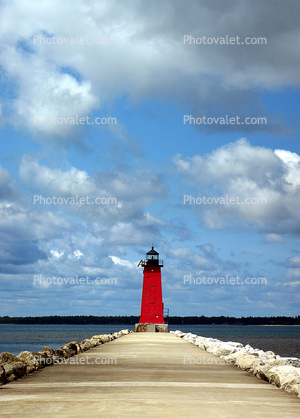 Manistique East Breakwater Lighthouse, Lake Michigan, Great Lakes