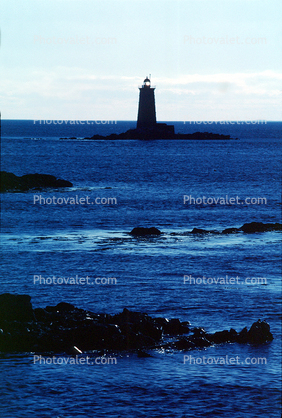 Whaleback Ledge Lighthouse, Kittery, Maine, East Coast, Eastern Seaboard, Atlantic Ocean