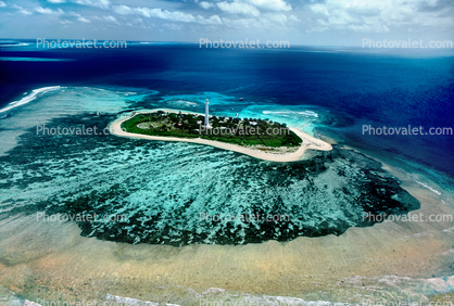 Coral Reef Island, Le Phare Amedee, Amedee Island, New Caledonia, entrance to the passage of Boulari