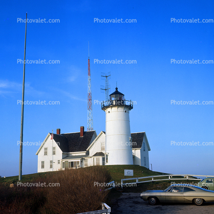 Nobska Point Lighthouse, Massachusetts, Chevy Impala Car, 1960s