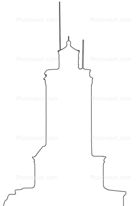 Angel's Gate Lighthouse line drawing, outline, shape 