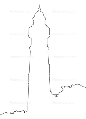 Ponce De Leon Lighthouse outline, line drawing