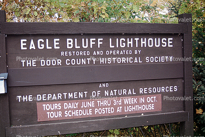Eagle Bluff Lighthouse, Peninsula State Park, Door County, Green Bay Peninsula, Wisconsin, Lake Michigan, Great Lake