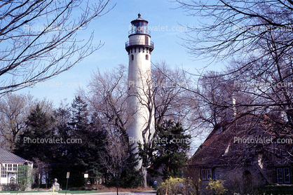 Grosse Point Harbor Lighthouse, Evanston, Illinois, Lake Michigan, Great Lakes