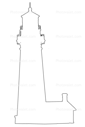 Lighthouse outline, line drawing