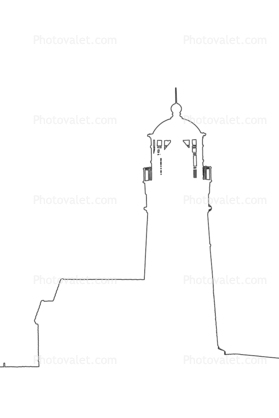 Cape Blanco Lighthouse outline, line drawing