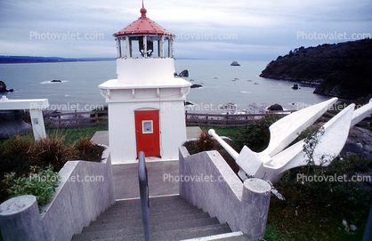 Trinidad Memorial Lighthouse, Anchor, landmark, Humboldt County, California, West Coast, Pacific Ocean