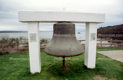 Bell, Trinidad Memorial Lighthouse, landmark, Humboldt County, California, West Coast, Pacific Ocean