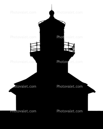 Point Cabrillo Lighthouse silhouette, Mendocino County, California, West Coast, Pacific Ocean, logo, Point Cabrillo Lighthouse, shape