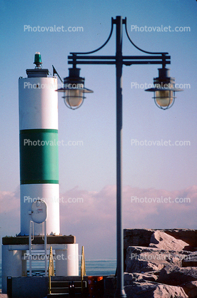 Cylindrical Navigational Light, Kenosha, Lake Michigan, Great Lakes, Wisconsin, USA
