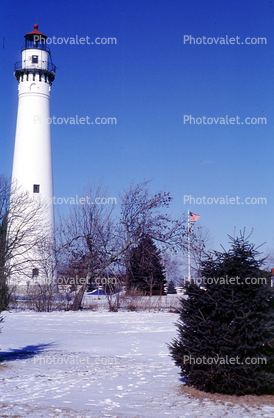 Wind Point Lighthouse, north of Racine, Wisconsin, Lake Michigan, Great Lakes