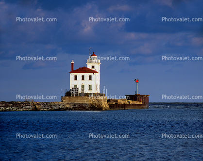 Fairport Harbor West Breakwater Lighthouse, Ohio, Lake Erie, Great Lakes, Harbor