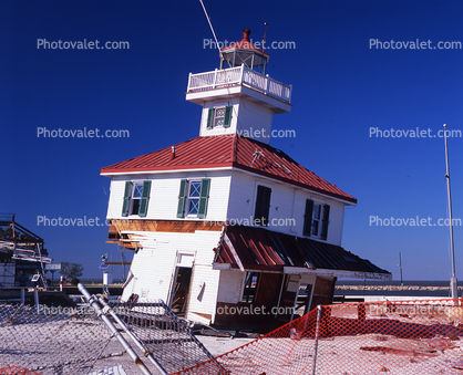 Ruins of New Canal Lighthouse, Lake Pontchartrain, Hurricane Katrina Damage, New Orleans, Louisiana