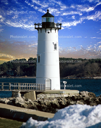 Portsmouth Harbor Lighthouse, New castle Island, New Hampshire, Atlantic Ocean, East Coast, Eastern Seaboard, Harbor