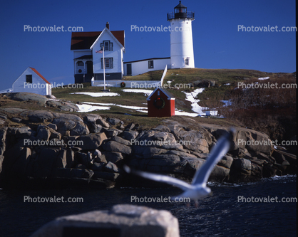 Cape Neddick Lighthouse, Maine, Atlantic Ocean, Eastern Seaboard, East Coast