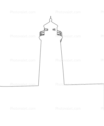 Newburyport Harbor Lighthouse outline, line drawing