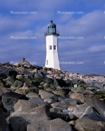 Scituate Lighthouse, Massachusetts, East Coast, Eastern Seaboard, Atlantic Ocean, Harbor